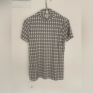 AHHE KLEIN Chainlink Mock Neck Knit Top / SIZE:XXS